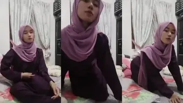 Ukhti Hijab Pink Cantik Live Bersantai Kasur poster